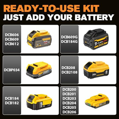 Impact Wrench for DeWalt Battery, 1697Ft-Lbs (2300N.m) Impact Driver, 1/2" Impact Gun 5-Speed High Torque Power Tool for Tire Removal, Rusted Bolts, Heavy Equipment(No Battery) - color: Yellow+1697ft-lbs