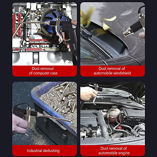 Hausse Heavy Duty Air Compressor Accessory Kit, Air Blow Gun and Air Hose Fittings, 1/4" NPT Air Tool Kit with 100 PSI Tire Inflator Gauge - size: Dial Gauge