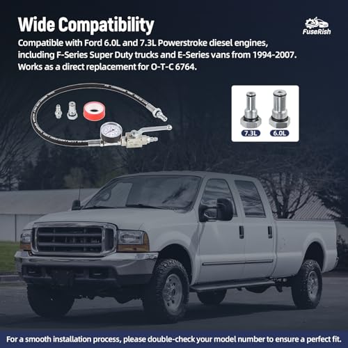 High Pressure Oil System IPR Air Test Tool Special Kit | Fit for Ford 6.0L & 7.3L Powerstroke Diesel Engines, Heavy-Duty Air Test Fitting for HPOP Leak Diagnosis