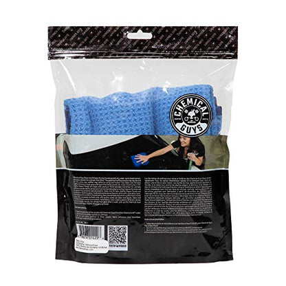 Chemical Guys Waffle Weave Glass Cloth Microfiber Towel, Blue, 24 x 16 | For streak-free cleaning on cars, trucks, and SUVs, blue waffle weave streak-free cleaning cloth, lifts fingerprints - color: Blue, size: 24"x 16"