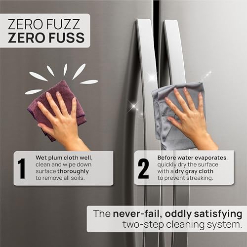 Claro Stainless Steel Cleaning Cloth 8-Pack – Clean Appliances, Fridge Sinks with Just Water (No Chemicals) | Streak-Free, Spot-Free, Scratch-Free Microfiber | Restores Factory Shine, Home Commercial - style: Stainless Steel Cleaning Pack