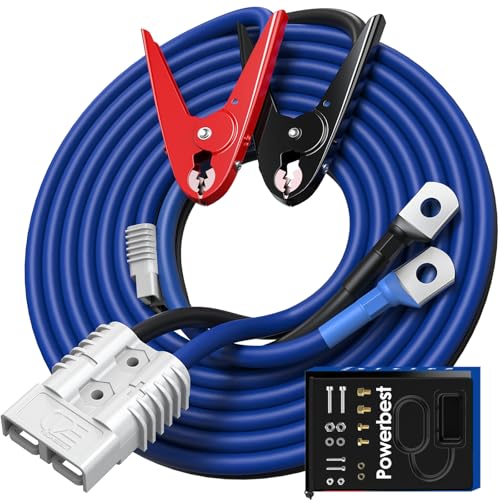 Heavy Duty Jumper Cables - 1 Gauge 30 Feet 900Amp Automotive Booster Jumper Cables with 175A Battery Quick Connect and Permanent Installation kit for Car, SUV and Trucks Battery - (SB175 Gray) - size: 1 Gauge 30FT（SB175）