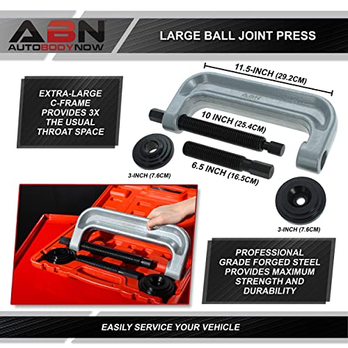 ABN Extra Large Ball Joint Press Kit Wheel Bearing Press Kit - Universal Ball Joint Separator Tool and Removal Adapters