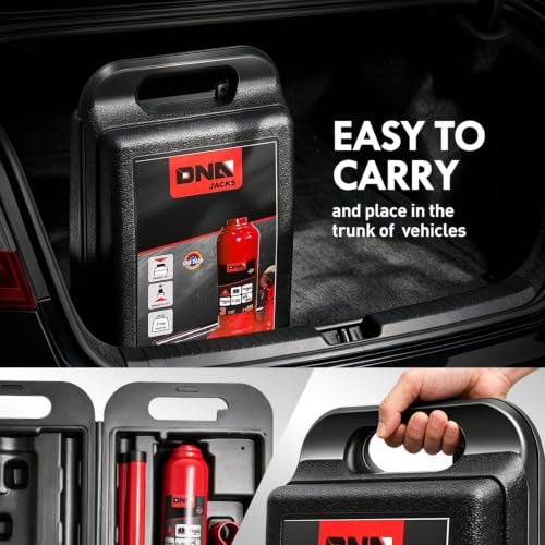 DNA Motoring 3 tons / 6000 lbs Lifting Automotive Welded Hydraulic Bottle Jack for Car SUV Pickup Truck, Auto Repair, with Manual Handle & Carrying Storage Case, Red - color: red, style: 3 ton