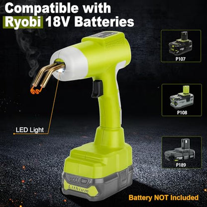 Cordless Plastic Welder Gun Compatible with Ryobi One 18V Battery with 600PCs Hot Staples Plastic Welding Kit for Car Bumper and other plastic Repairing(No Battery)