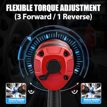 1 Inch Air Impact Wrench, 2,350ft-lbs Torque, 5,500RPM 1 Inch Impact Gun | 8.5 lbs Lightweight Twin Hammer Pneumatic Impact Wrench for Automobile Repair - size: 1 Inch | 2350 ft-lbs