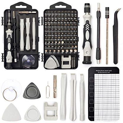 SHARDEN 122 in 1 Precision Screwdriver Set With CR-V Steel Bits(Grey) | Magnetic Repair Tool Kit with Case for Repair Computer, Phone, PC, Cellphone, Laptop, Game Console, Watch, Glasses etc - color: Grey
