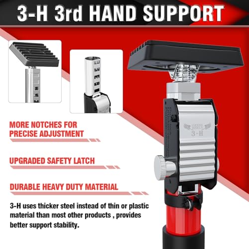3-H Truck Bed Cargo Bar, 43"-77" Adjustable Heavy-Duty Steel Load Lock Bar with Push-Lock Safety Latch, Truck Bed Divider with Non-Slip TPR Pads for Pickup Trucks, SUVs, Vans,Red,1pc