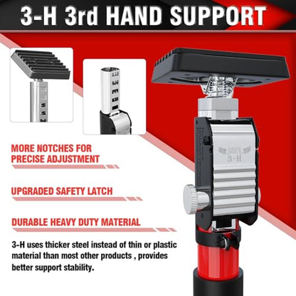 3-H Truck Bed Cargo Bar, 43"-77" Adjustable Heavy-Duty Steel Load Lock Bar with Push-Lock Safety Latch, Truck Bed Divider with Non-Slip TPR Pads for Pickup Trucks, SUVs, Vans,Red,1pc