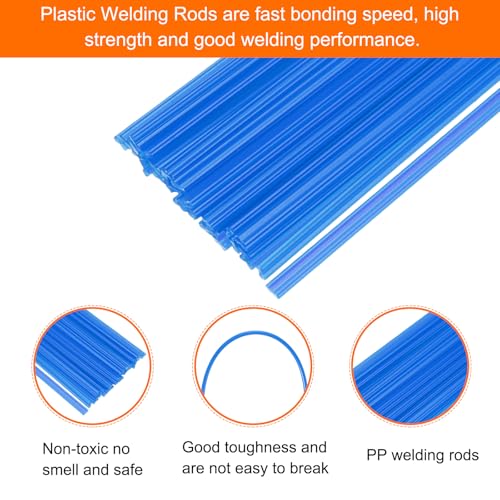 MECCANIXITY 30pcs 8 Inch Plastic Welding Rods PP Welding Strips Welder Rods for Car Bumper, Kayak Repair, Plastic Welder, Blue - color: Blue, size: 8 Inch