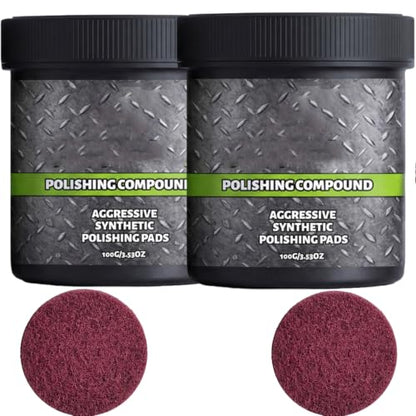Ultracut Polishing Compound,Surface Restoration Polish with Pad,Multi-Surface Scratch Remover,for Leather Wood Marble Countertop Refrigerators & Cookware (2PCS) - color: 2PCS