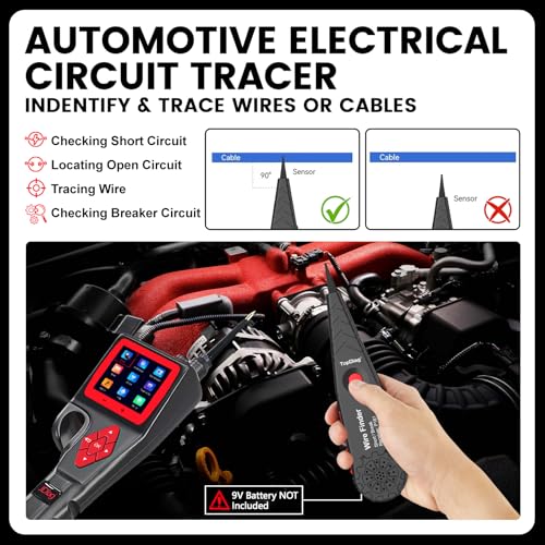 TopDiag P200 Power Circuit Probe Kit - Automotive Circuit Tester with 2024 Online Update, 9~30V Voltage Range, Multimeter, Relay Test, Fuel Injector Tester, Activating Component, Oscilloscope Mode - style: P200