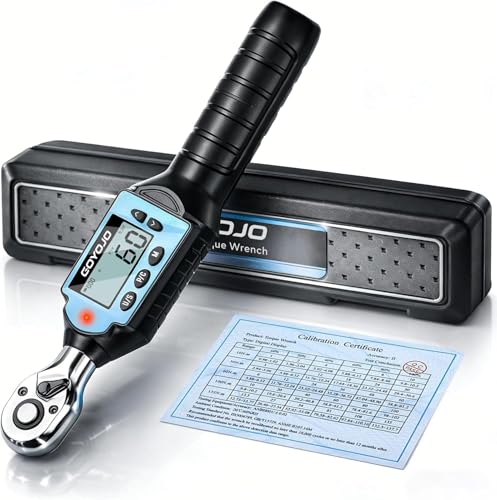GOYOJO 3/8 Inch Digital Torque Wrench, 1.3–44 ft-lbs/1.8–60 N.m High-Precision Professional Tool for Auto Repair, Bicycle, Motorcycle Maintenance DIY Projects ±2% High Accuracy LED Flash Notification - size: 3/8 drive 1.3–44 ft-lbs