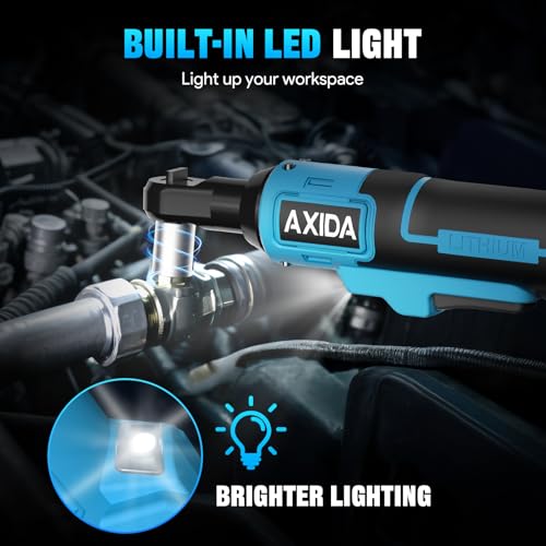 3/8" Electric Ratchet Wrench, 66FT-LBS (90N.m) Cordless Ratchet Wrench, 21V Power Ratchets with 2x 2.0A Batteries & Charger, 7 Sockets, 1/4" Adapters and 3" Extension Bars, NEW VERSION