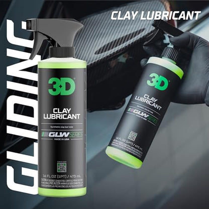 3D Clay Lubricant GLW Series | DIY Car Detailing | Hyper Slick Lubrication for Clay Bars | Eliminates Contaminants from Paint | Ultra Surface Protection | Decontamination Formula | Easy to Use | 16oz - size: 16 Oz