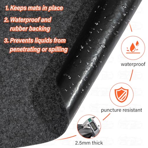 17 x 7.6FT Extra Large Garage Floor Mat, Oil Leaks Absorbent Oil Spill Mat | Premium Waterproof Backing Garage Mat,Reusable, Washable, Protects Floor from Spills, Drips, Splashes and Stains - size: GFM-17 x 7.6FT