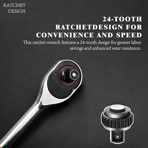 12PCS Ratchet Socket Wrench Set, 3/8-Inch Drive Mini Socket Kit (8-19mm),Quick-Release Reversible Ratchet & Extension Bar for Automotive, DIY, and Home Repair - color: Red, size: Small