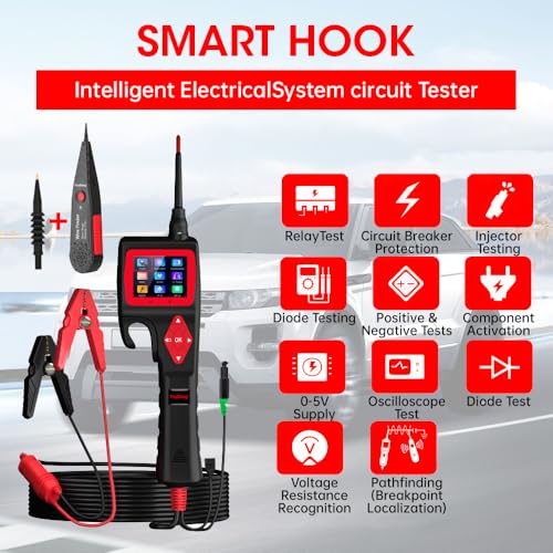 P200 Power Circuit Probe Kit, 9-30V Automotive Circuit Tester, Circuit Breaker Finder, Multimeter/Activating Component/Relay Test/Fuel Injector Tester/Oscilloscope/0~5V Power
