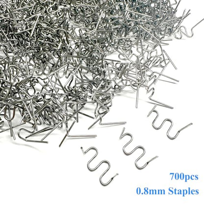 1400 Plastic Welder Staples,Plastic Welding Staples,0.6 0.8mm Wave Hot Staples Welding Supplies for Welder Gun to All Plastic Fix Repair Car Bumpers Cracks and Craft - color: 1400pcs 2 Style