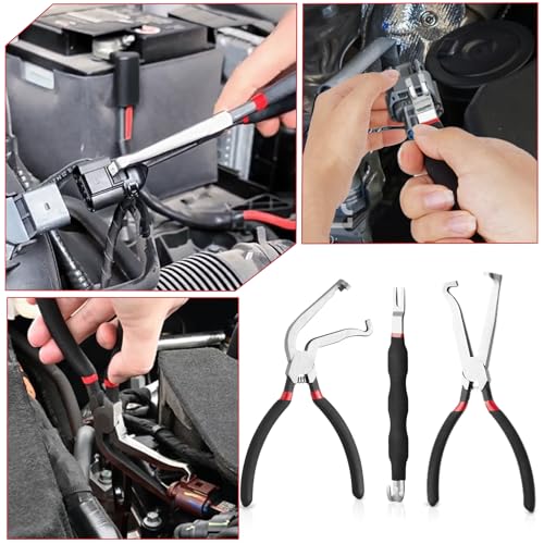 3 Pcs Electrical Disconnect Pliers, Fuel Line Disconnect Tool | Automotive Tools Electrical Connector Pliers Set Includes 37960, 37980 Connector Separator for Cars