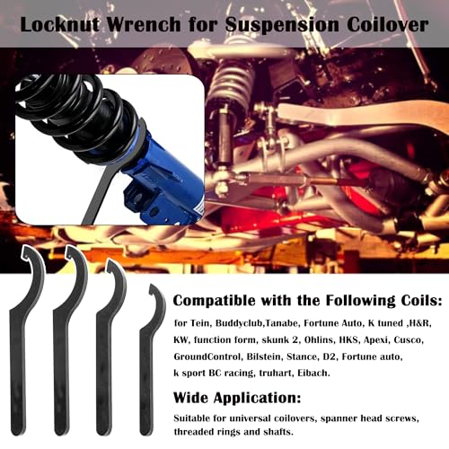 Coilover Adjustment Tool 4x Steel Spanner Wrench Compatible with Tein KW Ohlins HKS Apexi Cusco