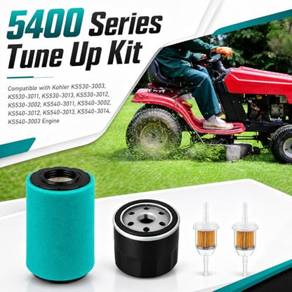 22-883-01-s1 Air Filter Oil Change Tune-up Kit Compatible with Cub Cadet Xt1 Lt42 Compatible with Kohler 5400 Series Engines Ks530 Ks540 Ks590 Ks595 Replacement for 22-083-01 Kh-22-883-01-s1