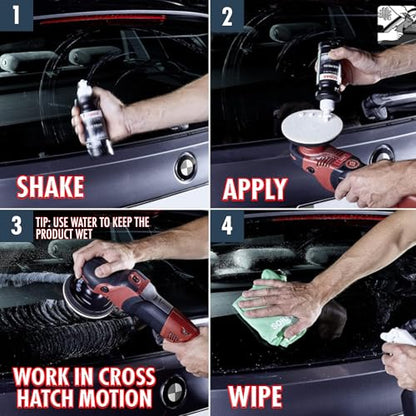 SONAX PROFILINE GlassPolish (250 ml) - removes slight scratches, blinding and etching from car windows made from glass. Silicone free | Item No. 02731410 | For removing slight scratches, blinding and etching from windscreens and side windows made from gla