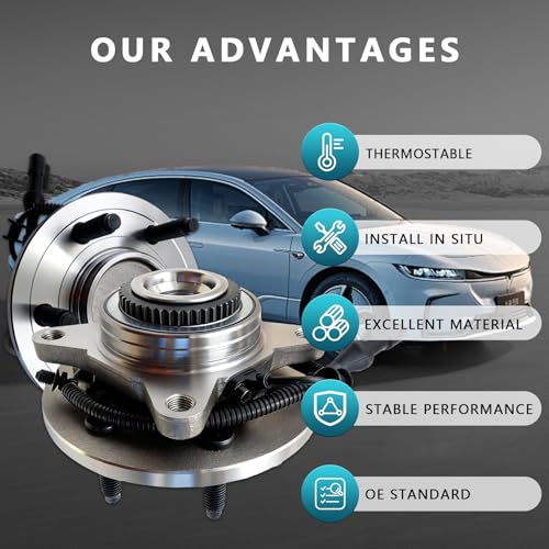 515079 Front Wheel Bearing Hub Assembly for 2004 2005 2006 2007 2008 F-150 F150 Expedition, 2003-2008 Lincoln Navigator Mark LT 4WD (2PCS) - size: 515079