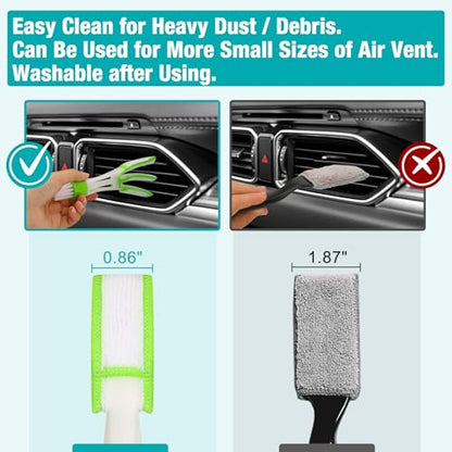 Luscinum Car Interior Duster Detailing Cleaning Gel Brushes Kit, | Soft Dust Detail Crevice Brush Slime Putty Cleaner Accessories Tools for Dashboard,Air Vent,Panel,Leather