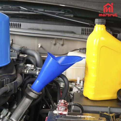 3pcs Oil Funnel Long Neck for Motorcycle Automotive Use, Skinny Multi Function Purpose for All Car Engine Gasoline Lubricants Water Diesel Fuel Kerosene Oils Other Liquids, Plastic Spill Saver Filling