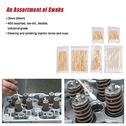 Professional Diesel Injector Seat Brush Master Cleaning Kit, Cylinder Heads Stainless Steel
