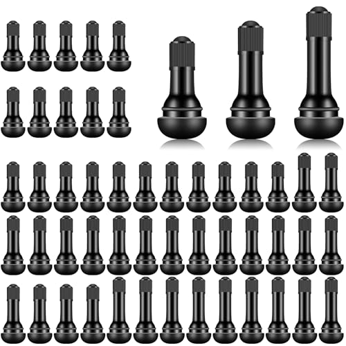 Tire Valve Stems Rubber Black Rubber Snap-in Valves,Tubeless Valve Stems Suit for 0.453 inch Rim Holes on Standard Vehicle Tires (52pcs（TR412-22pcs、TR413-20pcs、TR414-10pcs）) - size: 52pcs（TR412-22pcs、TR413-20pcs、TR414-10pcs）