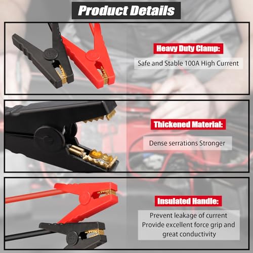 Jump Starter Adapter for Milwaukee 18V Li-ion Battery Powered with Jumper Cable Clamps Portable Car Battery Charger Jump Starter(Battery Not Included) - style: For Milwaukee