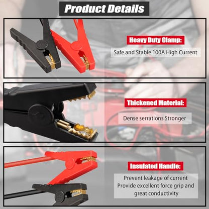 Jump Starter Adapter for Milwaukee 18V Li-ion Battery Powered with Jumper Cable Clamps Portable Car Battery Charger Jump Starter(Battery Not Included) - style: For Milwaukee