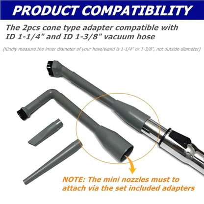 9 Pcs Micro Cleaning Nozzle Kit, 1-1/4" and 1-3/8" Detailed Cleaning Vacuum Attachment Compatible with Compact Wet Dry Shop Vacuum for Home/Office/Vehicle