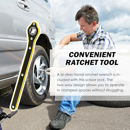 Heavy Duty Scissor Jack for Car,Portable Scissor Car Jack Kit with 1.5T (3307lbs) Capacity & Ratchet Handle,Essential Cars Tire Changing Kit as Cars Emergency Kits