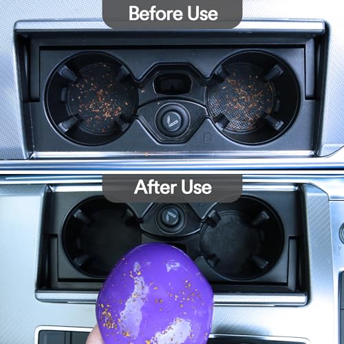 PULIDIKI Car Cleaning Gel Cleaning Putty Car Detailing Kit Car Interior Cleaner Car Slime Cleaner Dust Cleaning Supplies Car Accessories Car Gifts for Men Women Purple (2Pack) - color: Purple(2Pack)