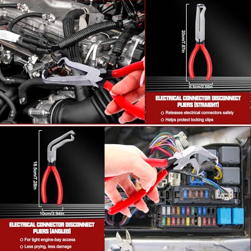 38-Piece Automotive Hose Clamp Pliers Set & Fuel Line Disconnect Tool Kit with Electrical Connector Disconnect Pliers, Terminal Pin Removal Tools, Hose Removal Pliers, Pinch-Off Clamps & Toolbox - color: 39 Pcs Hose Clamp Pliers Set