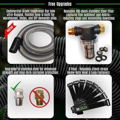 Hi Detail Shop Vac Extractor Kit with Wand and Hose, Adapter Converts Vacuum to carpet & upholstery Extractor for auto detailing & home (50 Ft Waterline, 15 Ft Vac Hose) - size: 50 Ft Waterline, 15 Ft Vac Hose