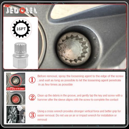 21PCS Wheel Locking Nut Key Kit Compatible with BMW, Nut Removal | Wheel Lock Nut Socket Adapter Set, Anti-Theft Lug Removal Tool, Anti-Theft Screw Remover, Repair Tool, Tyre Fitting, garage - size: - Complete Set (21 Pcs)
