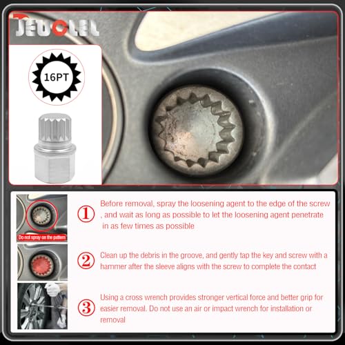 21PCS Wheel Locking Nut Key Kit Compatible with BMW, Nut Removal | Wheel Lock Nut Socket Adapter Set, Anti-Theft Lug Removal Tool, Anti-Theft Screw Remover, Repair Tool, Tyre Fitting, garage - size: - Complete Set (21 Pcs)