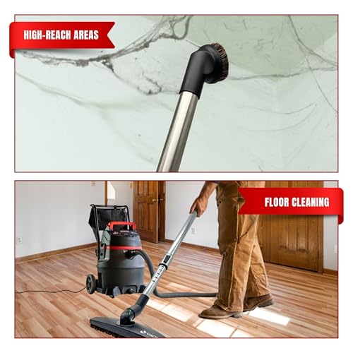 1.25 Inch Stainless Steel Vacuum Extension Wand Compatible with Vacuums using 1 1/4 Inch (1.25in) 32mm Accessories - 1 1/4 Vacuum Extension Tube for Shop Vac (Stainless Steel Extension Wand) - style: Extension Wand Only
