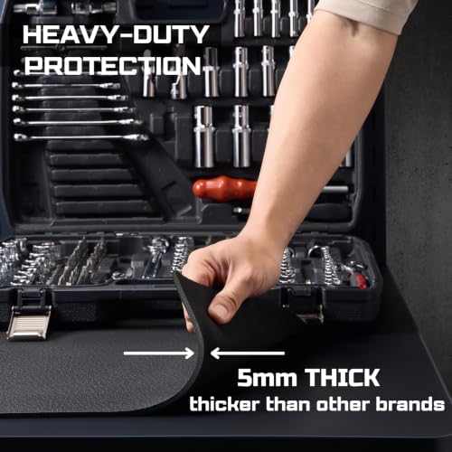 ONREVA Workbench Mat 36X72 Inches, EVA Rubber Work Mat, Protect Your Work Bench Top, Heavy Duty Pad for Tool Box Top, Table, Tool Station, Rolling Cabinet Cart Cover Liner Matt, 72"X36" 5mm Thick