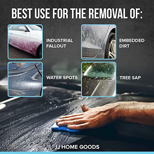 JJ Care Clay Bar Kit - Includes 3 Car Clay Bars for Auto Detailing (3x100g) + 16.9 fl. oz Clay Bar Lubricant + 2 Microfiber Cloths for Scratch-Free Finishing, Essential Clay Bar Kit for Car Detailing