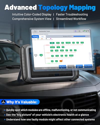XTOOL IP919 MAX J2534 OBD2 Scanner, ECU Programming Scan Tool, Topology Map, 51+Resets, ECU Coding, Upgrade of IP919 PRO, FCA/CAN FD/DoIP, Full System Automotive Bidirectional Scanner, 3-Y Update