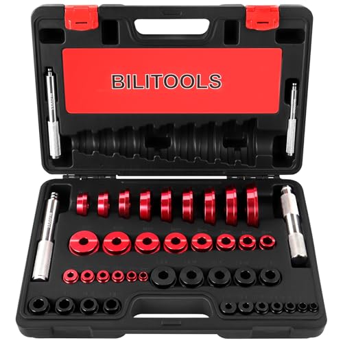 BILITOOLS Bearing Race and Seal Driver Set, 43PCS SAE & Metric | 4 Handles & 39 Dual-Sided Adapters, Bearing Press Kit, Complete Seal Installer Kit, Portable Storage Case - size: 43 Piece Bearing Press Kit