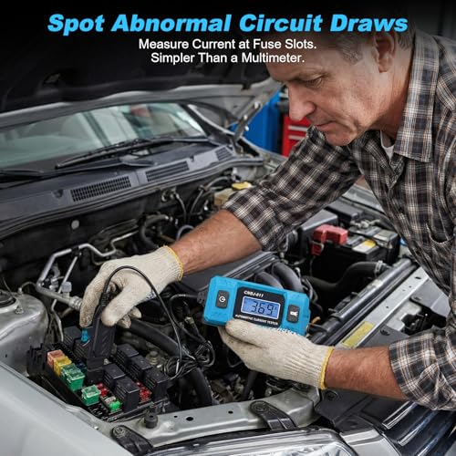 1797 Automotive Circuit Relay Tester & Digital Test Light Kit, Car Electrical 20A 48V High-Precision Blade Fuse Current Checker with LCD, 5–90V Power Probe Voltage Tester (Battery Not Included)