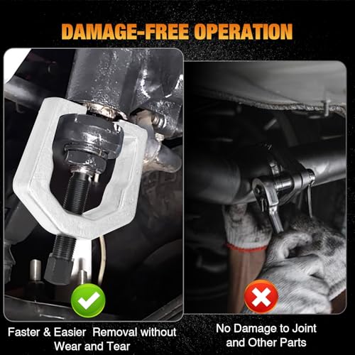 GOOACC 5-in-1 Ball Joint Separator Kit, Front End Service Set with Pitman Arm Puller and Tie Rod End Removal Tool, Heavy Duty Ball Joint Splitter for Cars Light Trucks