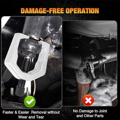 GOOACC 5-in-1 Ball Joint Separator Kit, Front End Service Set with Pitman Arm Puller and Tie Rod End Removal Tool, Heavy Duty Ball Joint Splitter for Cars Light Trucks