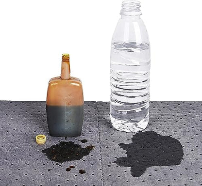 PONO Premium Polypropylene 150' L x 15" W Absorbent Mat Roll Gray Heavy Weight Oil Absorbing Mats Universal Oil for Absorbing Oils, Water, Solvents, Coolants and More - size: 1Roll, 150' L x 15"